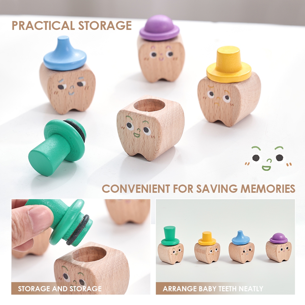 4pc Set Baby Tooth Wooden Box  - Baby Products Storage Box incelemesi ve fiyatı