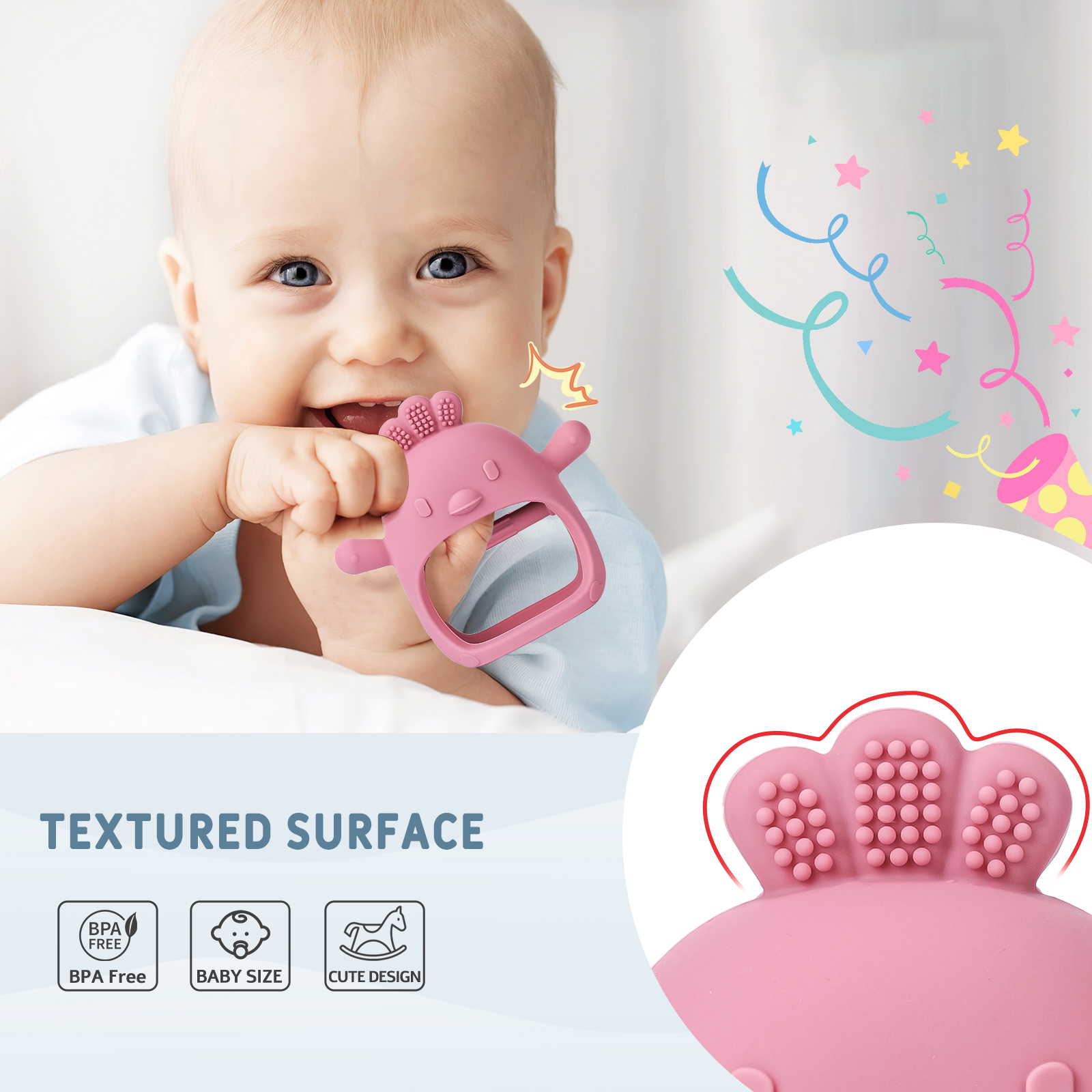 1PC Baby Teether Gloves Kids T - Teething Mitten Baby incelemesi ve fiyatı